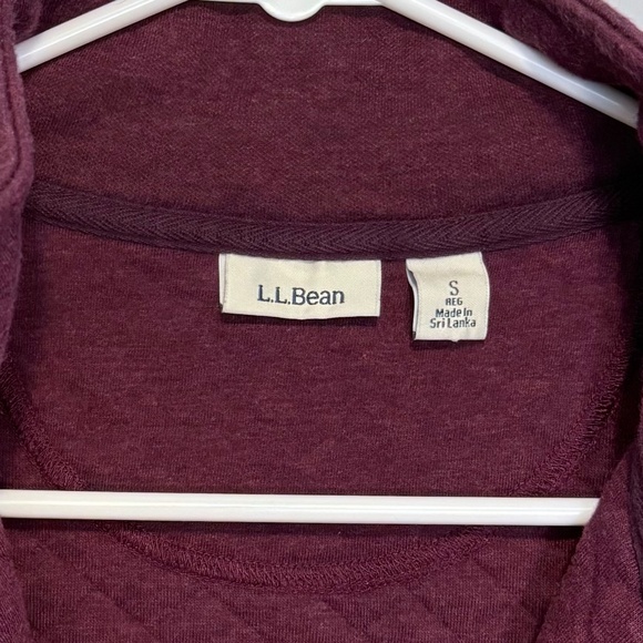 L.L. Bean Dark Plum Quilted Zip Sweatshirt Size Small - Picture 3 of 4